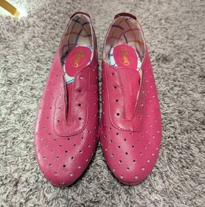 Bass Pink Perforated Leather Loafers